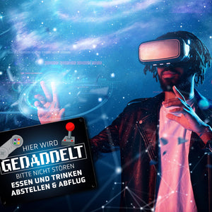 Hier wird gedaddelt bitte nicht stören Metallschild für Gamer