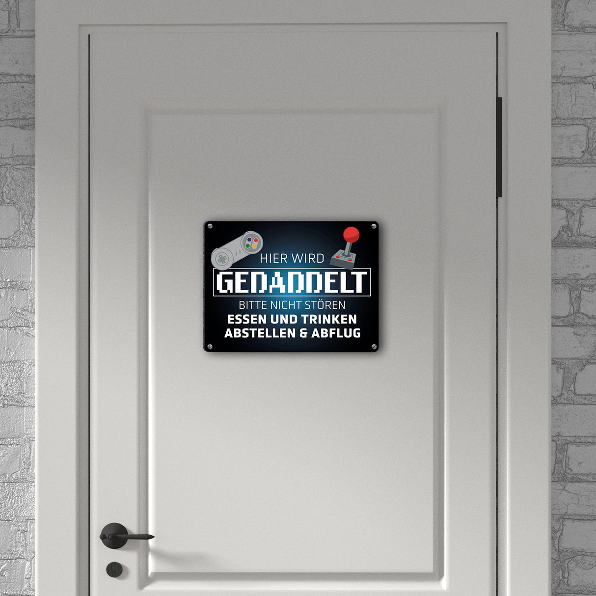 Hier wird gedaddelt bitte nicht stören Metallschild für Gamer