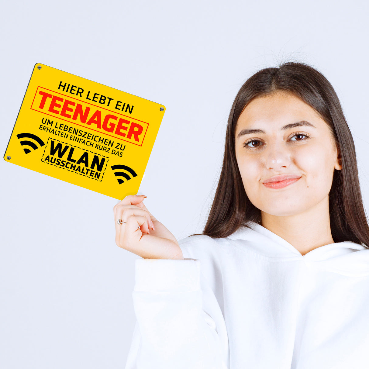 Hier lebt ein Teenager WLAN ausschalten Metallschild