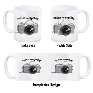 Capture everything Kaffeebecher mit Kamera Motiv für Fotografen