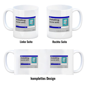Installing social skills Kaffeebecher mit Computer Motiv
