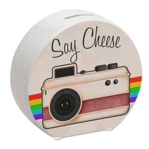 Say Cheese Spardose mit Retro Kameramotiv