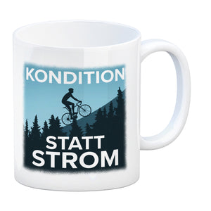 Kondition statt Strom Kaffeebecher für Fahrradfahrer