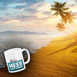 Meer geht immer Kaffeebecher mit Boot für Urlauber