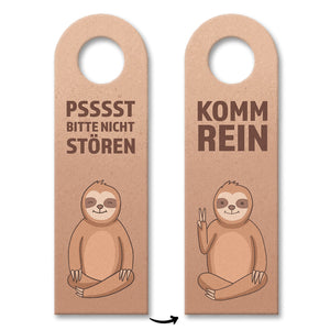 Psssst bitte nicht stören oder Komm rein Türhänger mit niedlichem Faultier