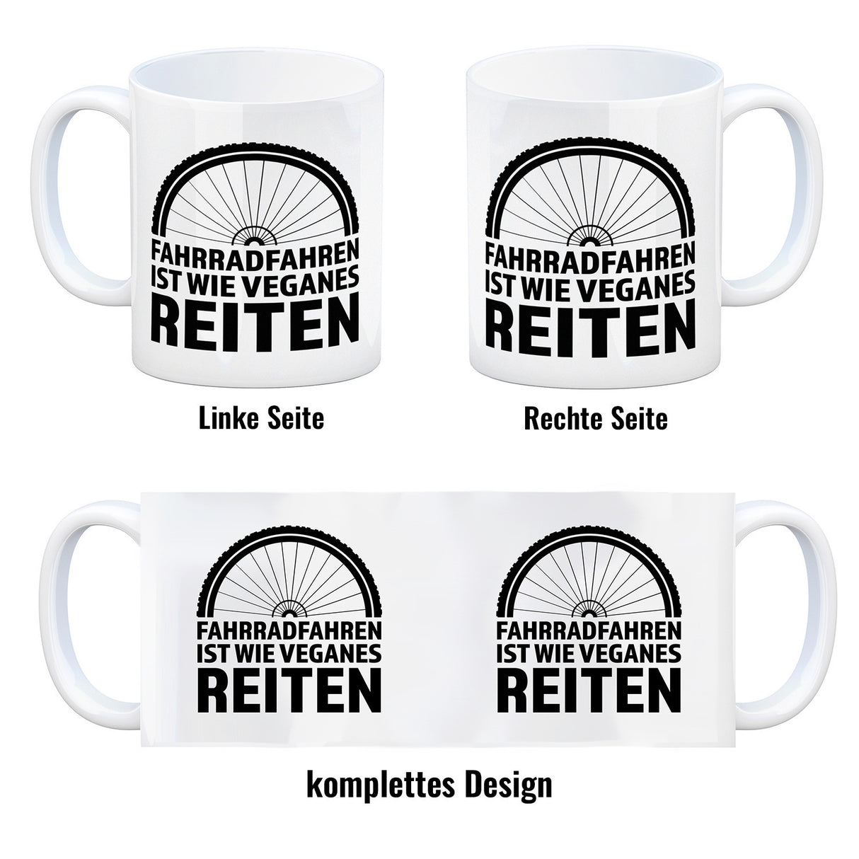 Fahrradfahren ist wie veganes Reiten Kaffeebecher für Radler
