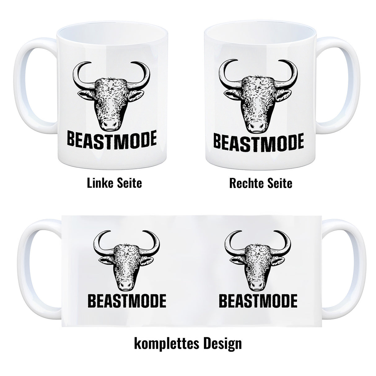 Beastmode Fitness Kaffeebecher mit Stier