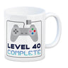 40. Geburtstag Kaffeebecher mit lustigem Spruch: Level 40