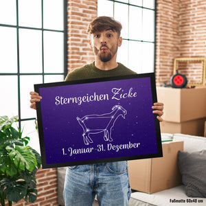 Sternzeichen Zicke Fußmatte mit Sternenhimmel