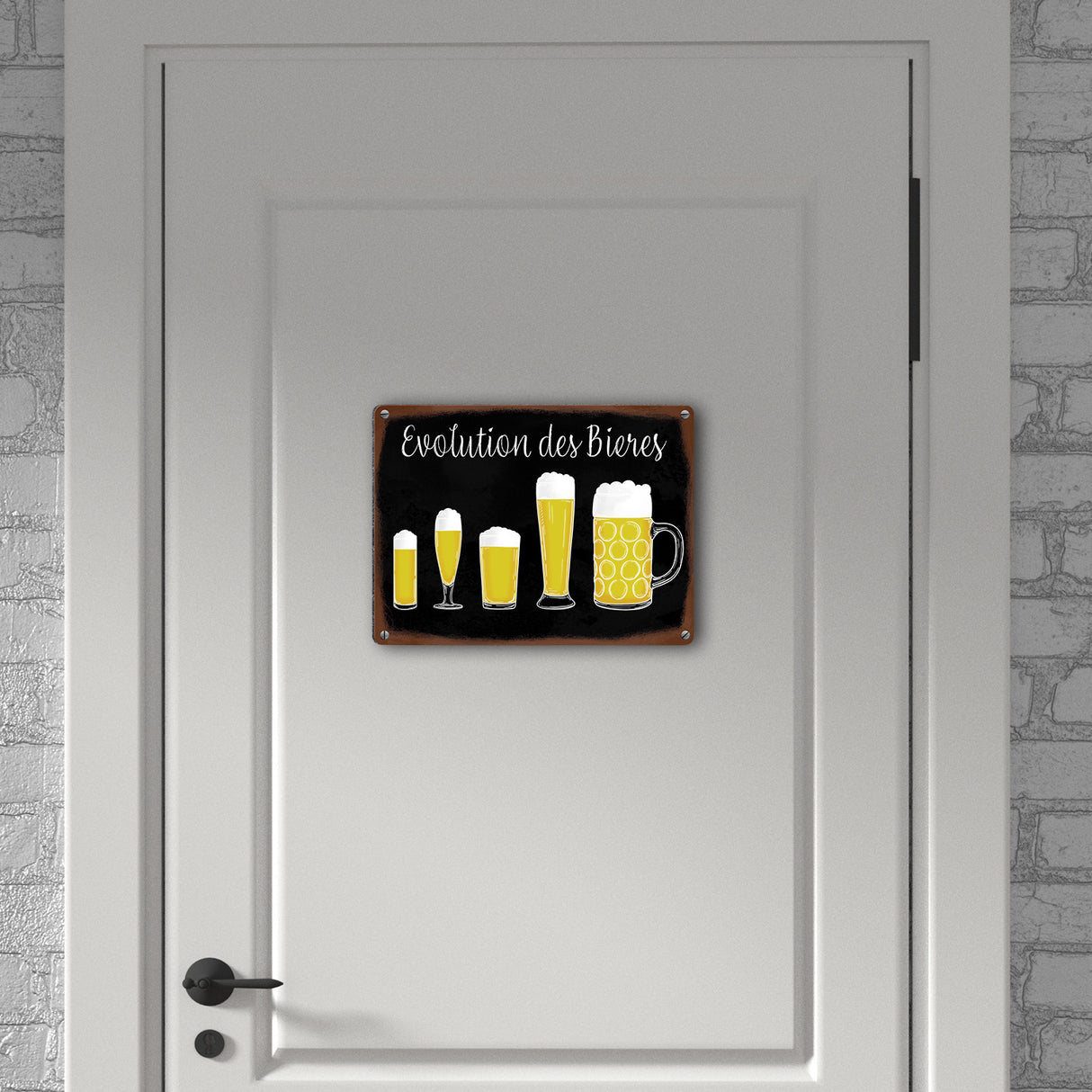 Die Evolution des Bieres Metallschild für Biertrinker