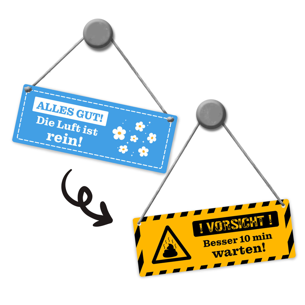 Vorsicht Gestank - Luft ist rein Wendeschild