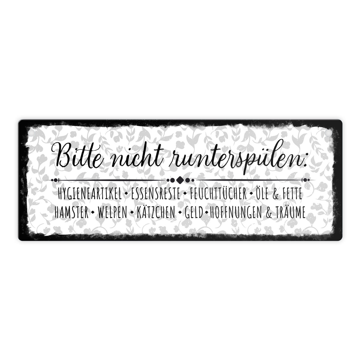 Bitte nicht runterspülen Toiletten Metallschild im Vintage-Look