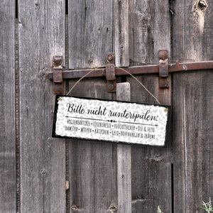 Bitte nicht runterspülen Toiletten Metallschild im Vintage-Look