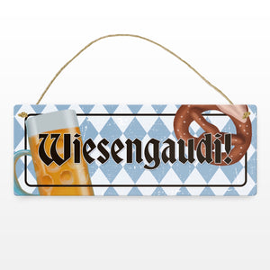Wiesengaudi Metallschild mit bayrischem Motiv