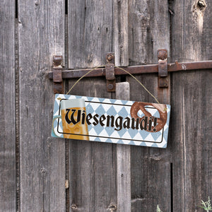 Wiesengaudi Metallschild mit bayrischem Motiv