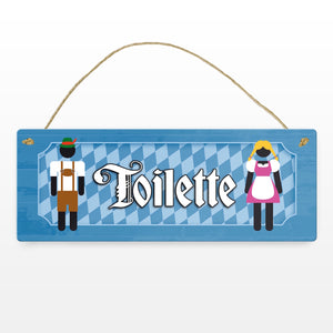 Toilette Metallschild auf bayrische Art
