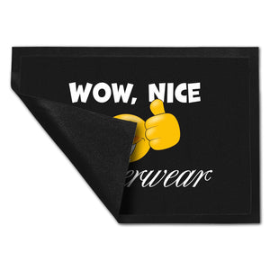 Wow, nice Underwear Fußmatte mit grinsendem Emoticon
