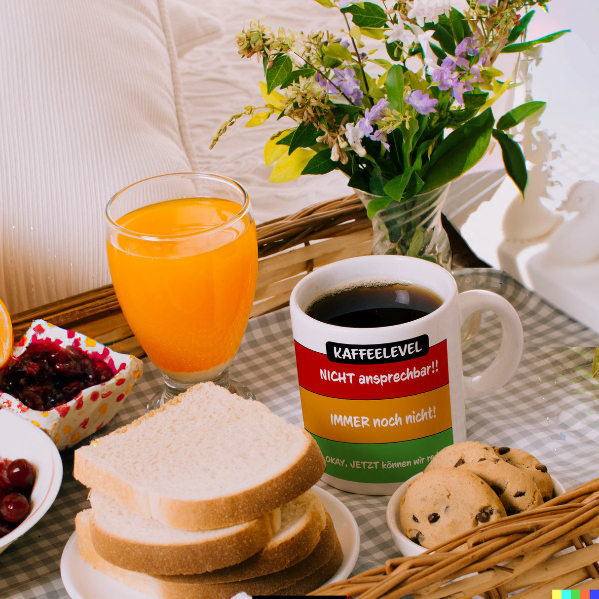 Kaffeelevel nicht ansprechbar Kaffeebecher mit verschiedenen Gemütslagen