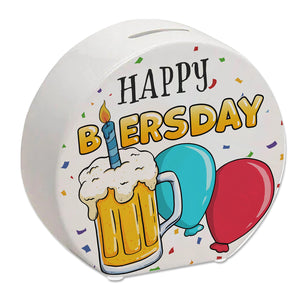 Happy Biersday Spardose mit Bier und Ballons