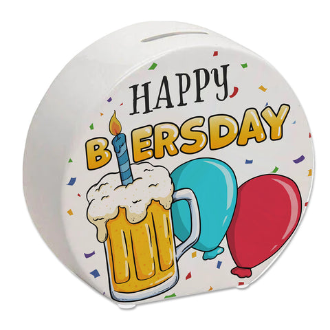 Happy Biersday Spardose mit Bier und Ballons