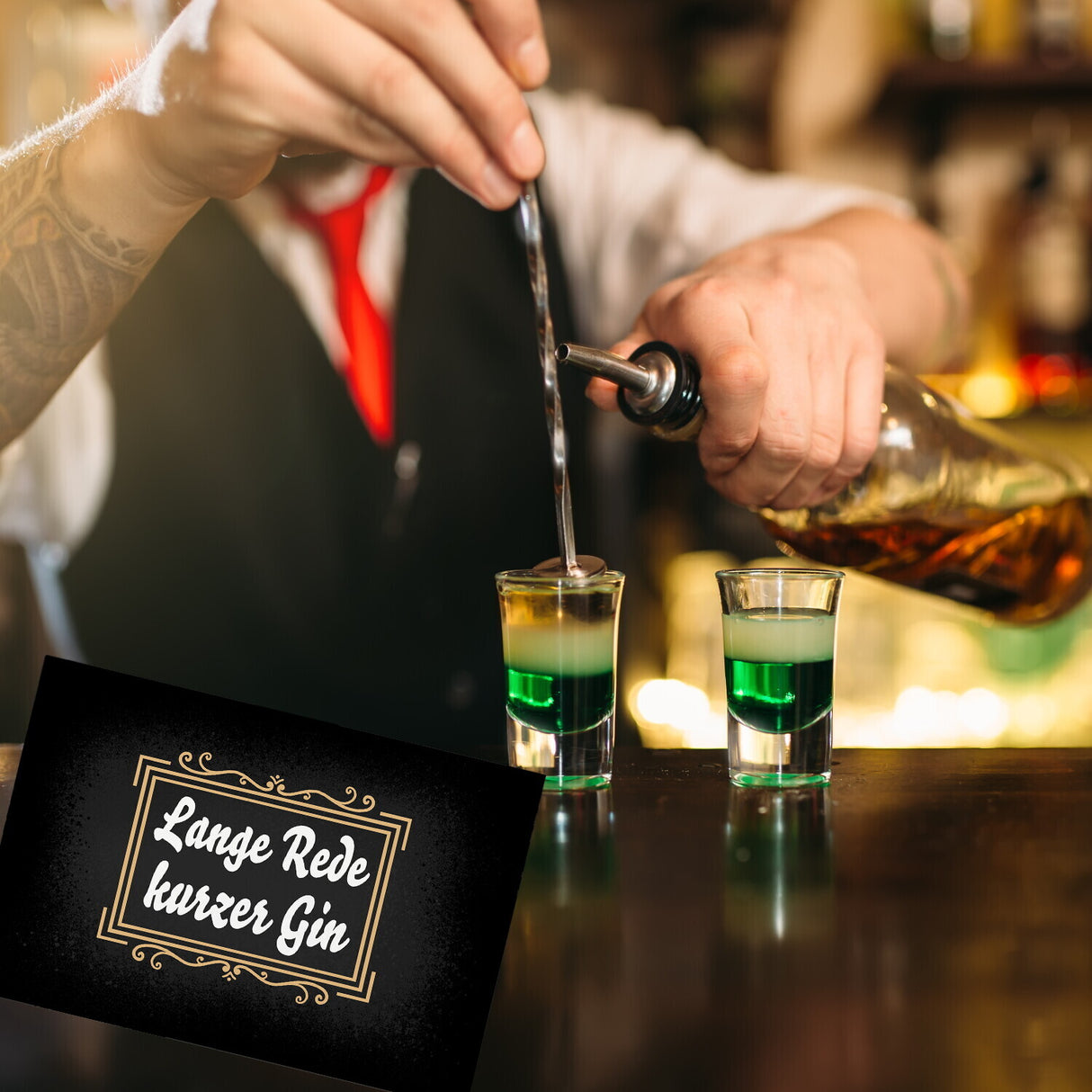 Lange Rede kurzer Gin Souvenir Magnet für Gintrinker