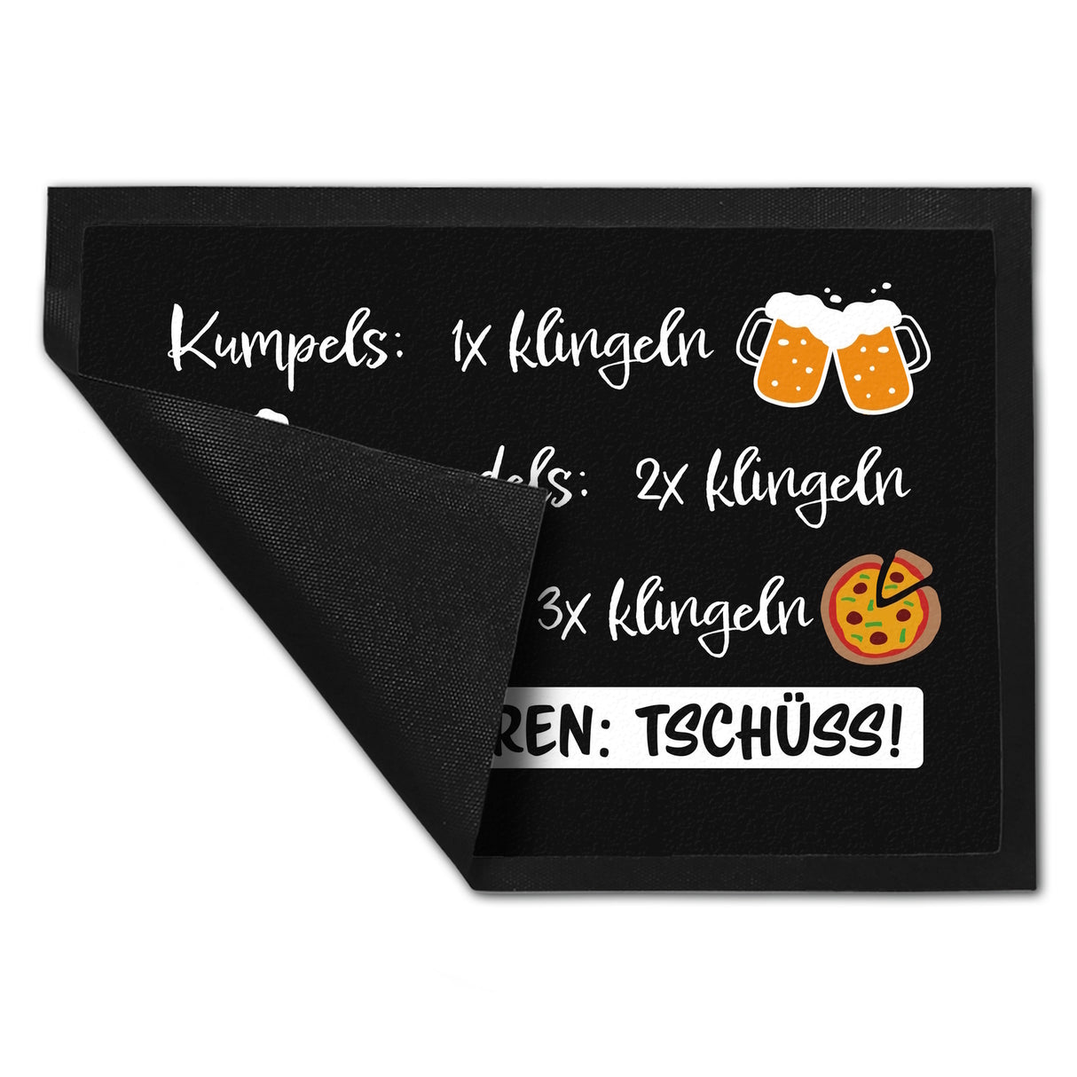 Kumpels, Topmodels, Lieferservice Klingel Fußmatte für die Männerhöhle