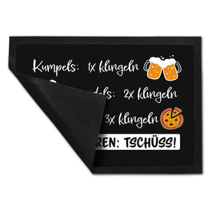 Kumpels, Topmodels, Lieferservice Klingel Fußmatte für die Männerhöhle
