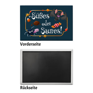 Süßes oder Saures Halloween Souvenir Magnet mit Spinne und Fledermaus