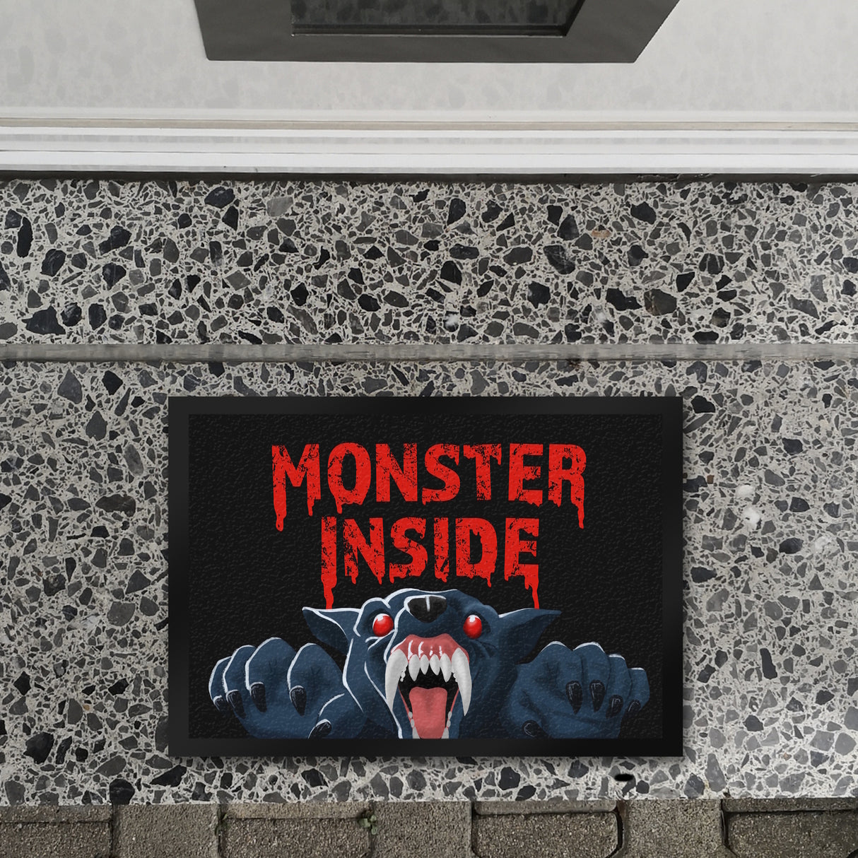 Monster Inside Halloween Fußmatte in 35x50 cm mit gruseligem Werwolf Motiv