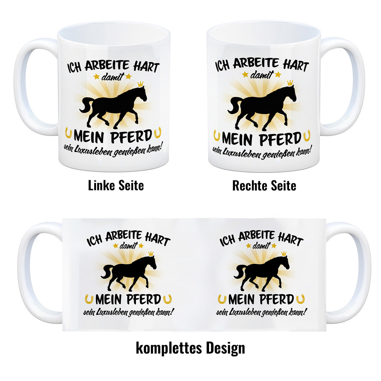 Ich arbeite hart für das Luxusleben meines Pferdes Haustier Kaffeebecher