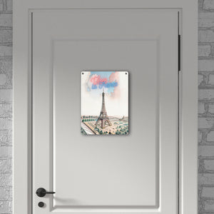 Vive la France Eiffelturm Metallschild in 15x20 cm im retro Look zum Thema Paris