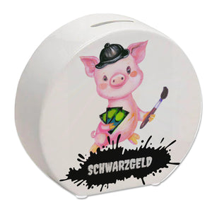 Schwarzgeld Spardose mit Schweinchen Motiv