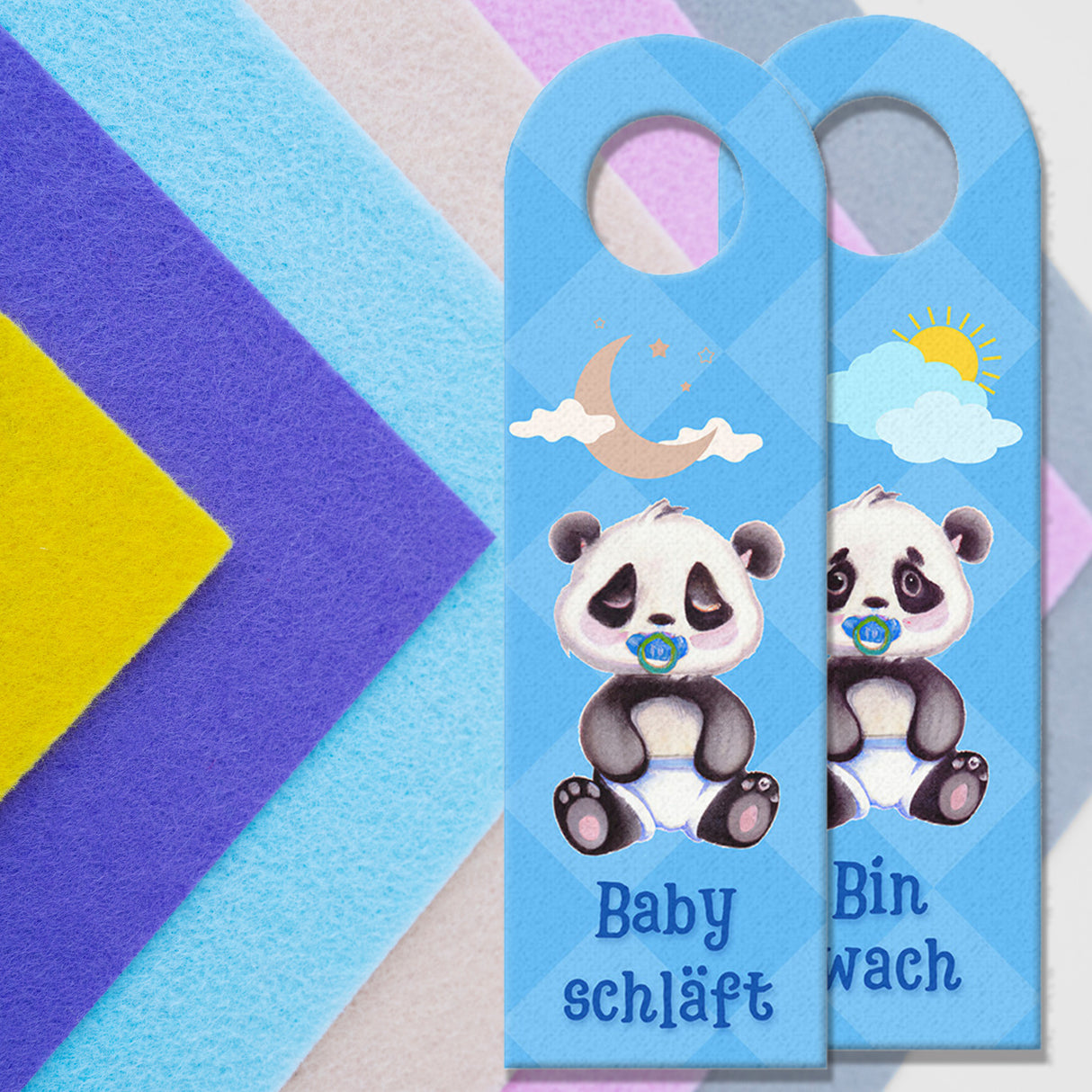 Baby schläft Panda Türhänger