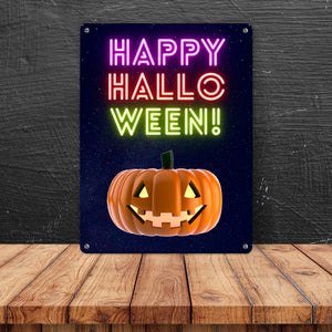 Happy Halloween Kürbis Metallschild in 15x20 cm
