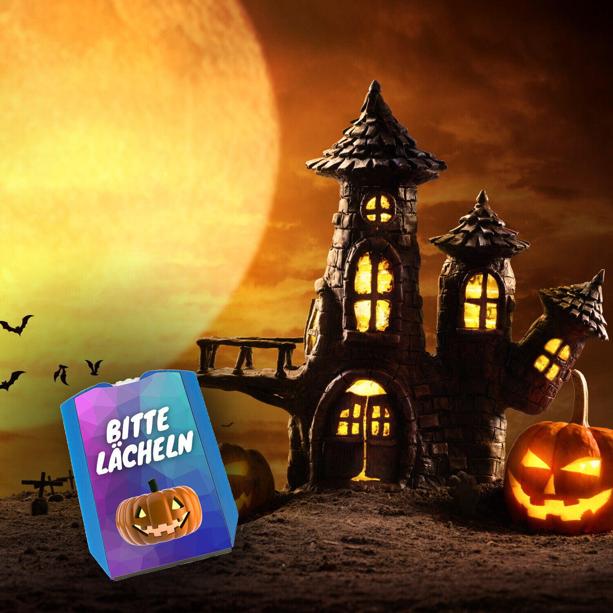 Bitte lächeln Halloween Kürbis Parkscheibe
