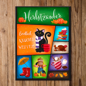 Herbstzauber Kühlschrankmagnete im 8er Set