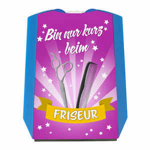 Bin nur kurz beim Friseur Parkscheibe mit zwei Einkaufswagenchips