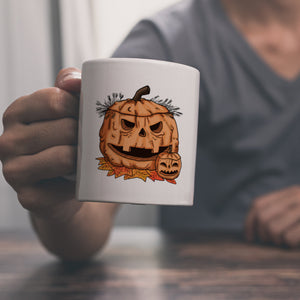 Herbstlicher Kürbiskopf Kaffeebecher