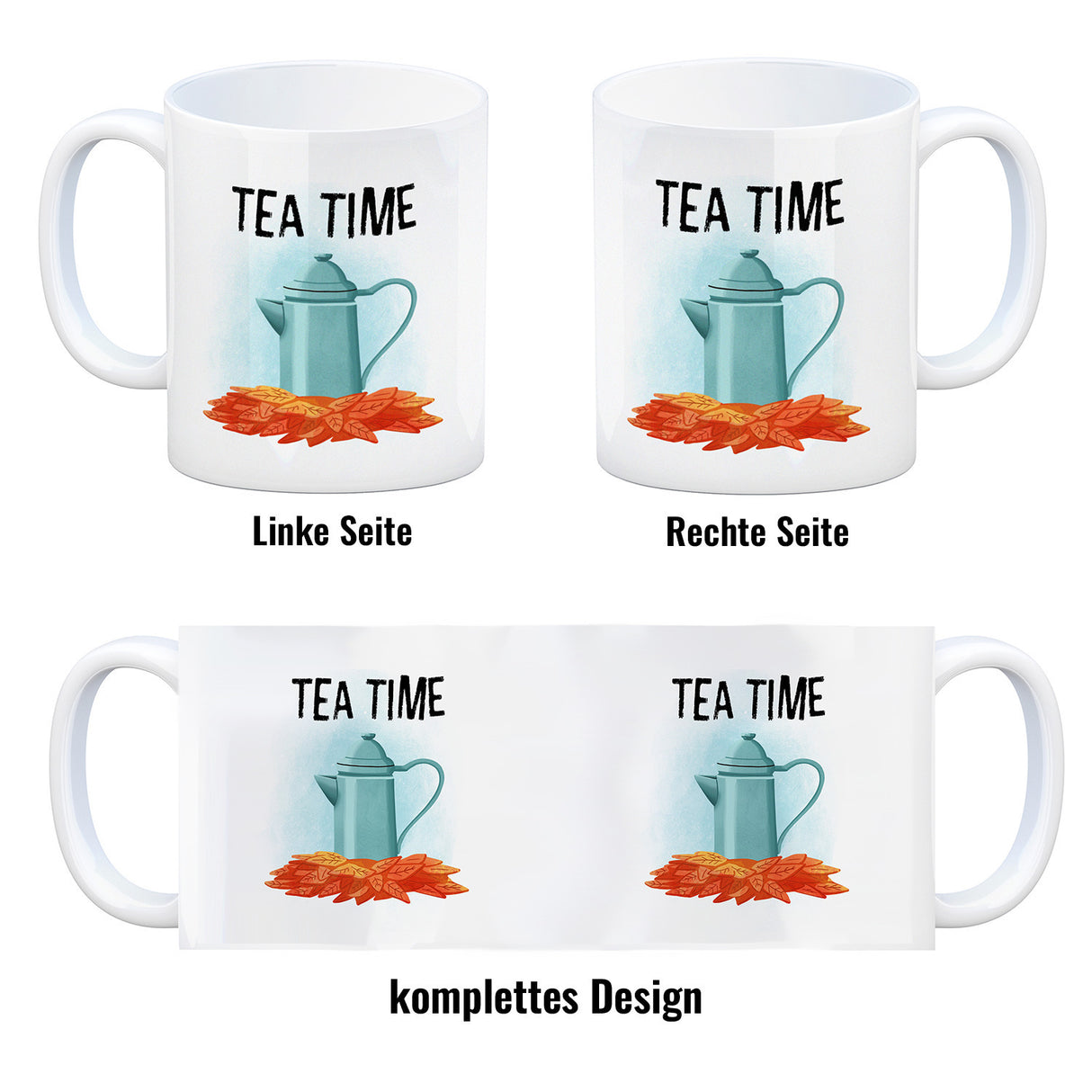 Tea Time Teekanne Kaffeebecher für den Herbst