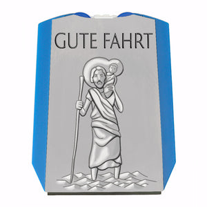 Heiliger Christophorus - Gute Fahrt Silber Parkscheibe mit 2 Einkaufswagenchips