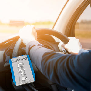 Heiliger Christophorus - Gute Fahrt Silber Parkscheibe mit 2 Einkaufswagenchips