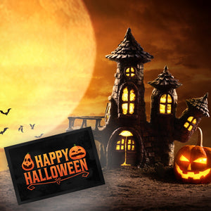 Happy Halloween Fußmatte mit lustigen Kürbissen