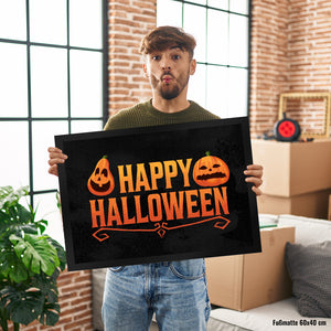 Happy Halloween Fußmatte mit lustigen Kürbissen