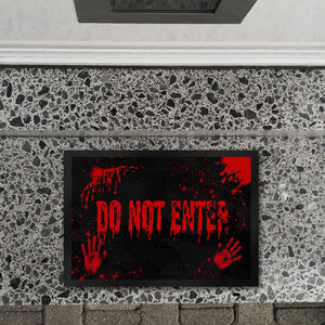 Do Not Enter Horror Halloween Blutbad Fußmatte mit Blutspritzern