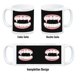 Vampirgebiss Horror Kaffeebecher für Halloween