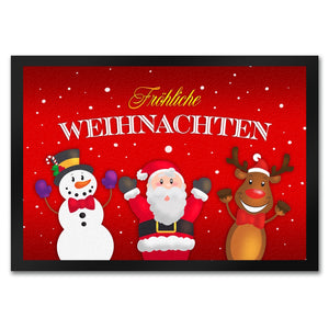 Fröhliche Weihnachten Weihnachtsfiguren Fußmatte