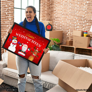 Fröhliche Weihnachten Weihnachtsfiguren Fußmatte