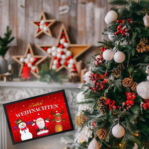 Fröhliche Weihnachten Weihnachtsfiguren Fußmatte