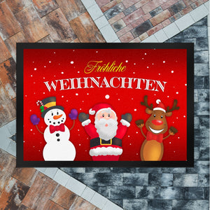Fröhliche Weihnachten Weihnachtsfiguren Fußmatte