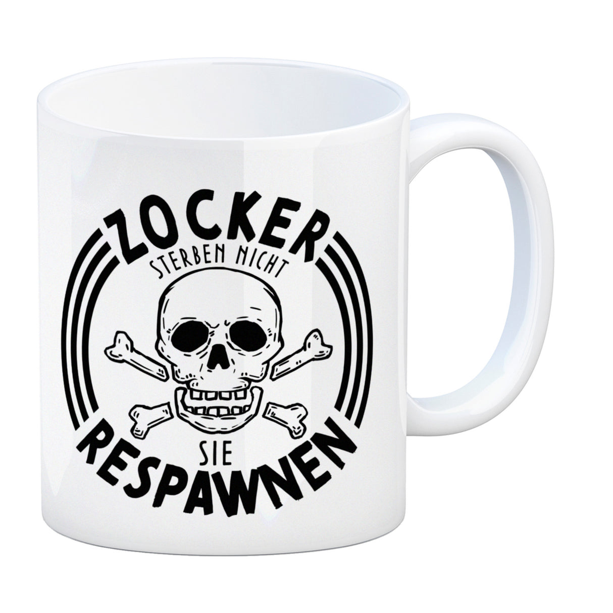 Zocker sterben nicht sie respawnen Totenkopf Kaffeebecher